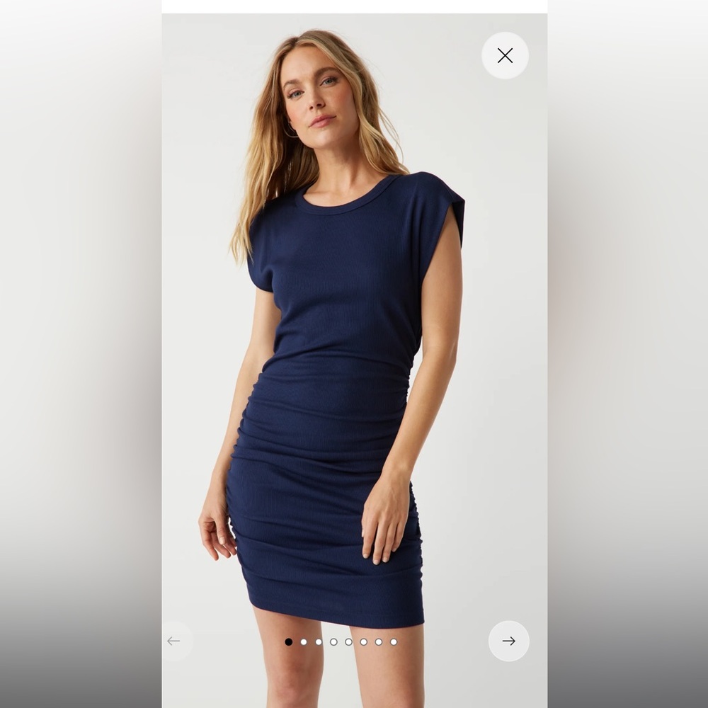 Michael Kors Blue Ruched Bodycon Mini Dress